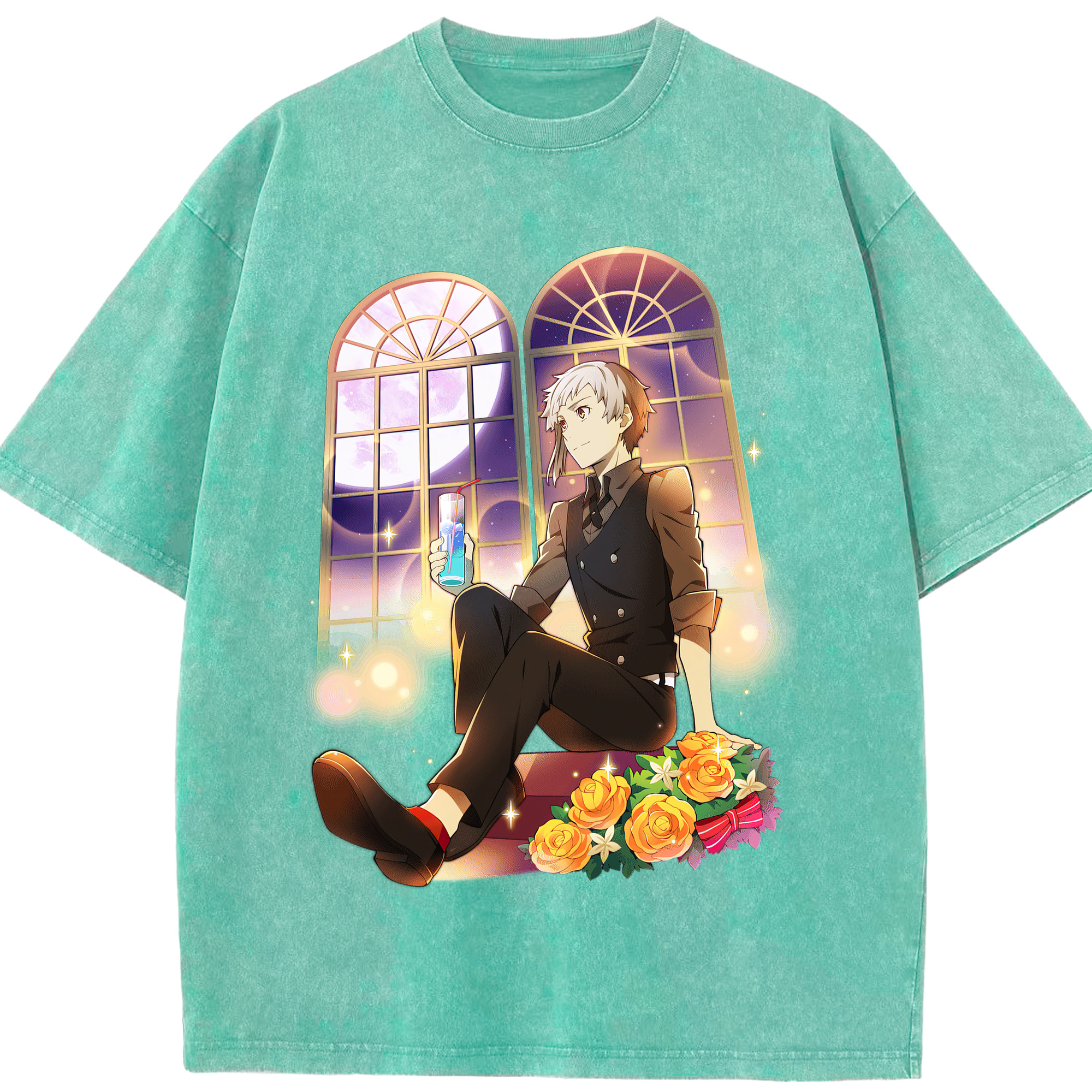 （画像用） 文豪ストレイドッグス Bungo Stray Dogs 綿100% ヴィンテージ風 半袖Tシャツ（フロントプリント）